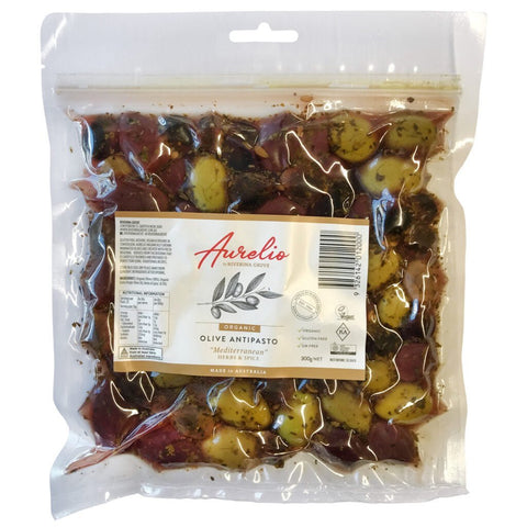 Aurelio Organic Olives Mediterranean Vack Pack | 300g - iPantry