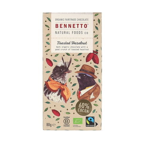 Bennetto Dark Chocolate with Toasted Hazelnut | 80g - iPantry
