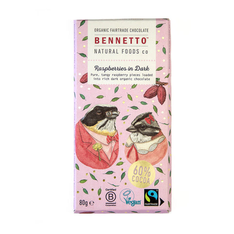Bennetto Dark Chocolate with Raspberries | 80g