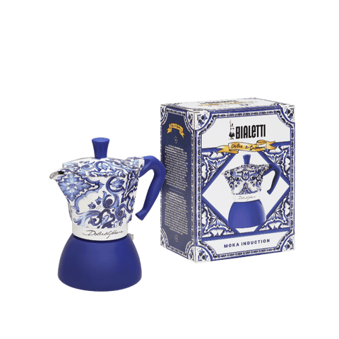 Bialetti Dolce & Gabbana Mediterranean Blue Bialetti Moka Induction 6 Cup - iPantry UAE