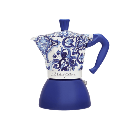 Bialetti Dolce & Gabbana Mediterranean Blue Bialetti Moka Induction 6 Cup - iPantry UAE
