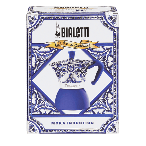 Bialetti Dolce & Gabbana Mediterranean Blue Bialetti Moka Induction 6 Cup - iPantry UAE