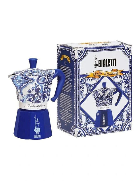 Bialetti Dolce & Gabbana Mediterranean Blue Moka Express 6 Cup - iPantry UAE
