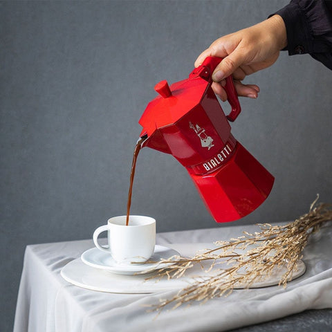 Bialetti Moka Exclusive Red 6 Cup - iPantry UAE