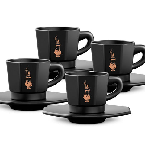 Bialetti Set of 4 Faces on Cups Black - iPantry UAE