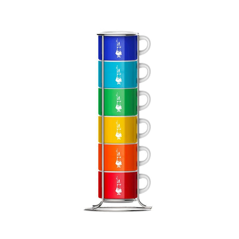 Bialetti Set of 6 Cups Colour Stackable - iPantry