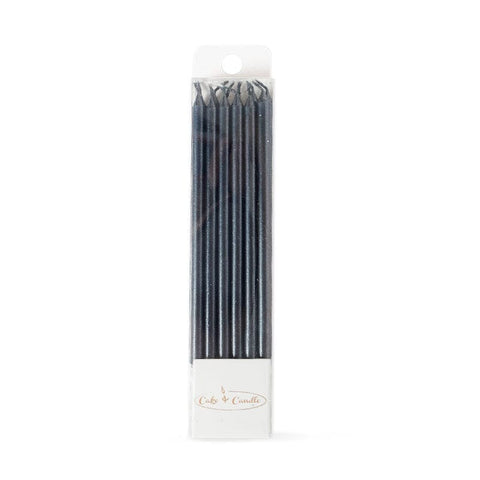Cake & Candle Black Tall Cake Candles 12cm 12 Pack - iPantry UAE