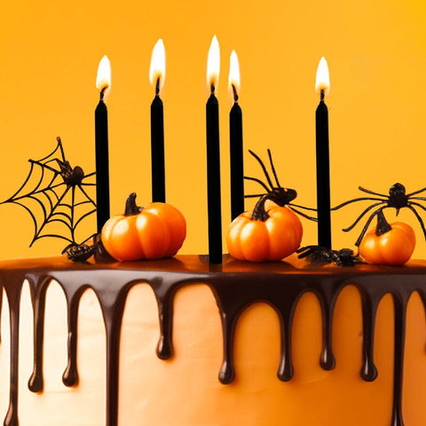 Cake & Candle Black Tall Cake Candles 12cm 12 Pack - iPantry UAE