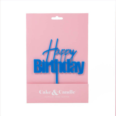 Cake & Candle Fun Happy Birthday Cake Topper - Blue - iPantry