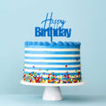 Cake & Candle Fun Happy Birthday Cake Topper - Blue - iPantry