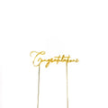 Cake & Candle Gold Metal Cake Topper - Congratulations - iPantry UAE
