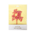 Cake & Candle Pink Opaque / Pink Layered Cake Topper - Happy Birthday - iPantry UAE