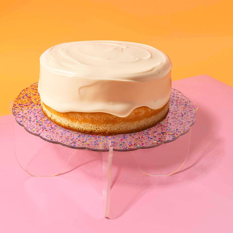 Cake & Candle Plateau Gateau 3 - Piece Cake Stand (Glitter / Clear) - iPantry UAE
