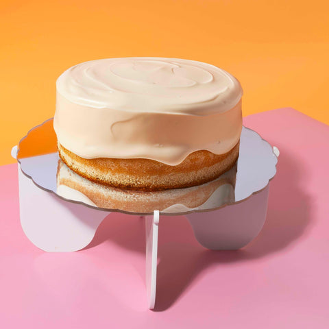 Cake & Candle Plateau Gateau 3 - Piece Cake Stand (Silver / White) - iPantry UAE