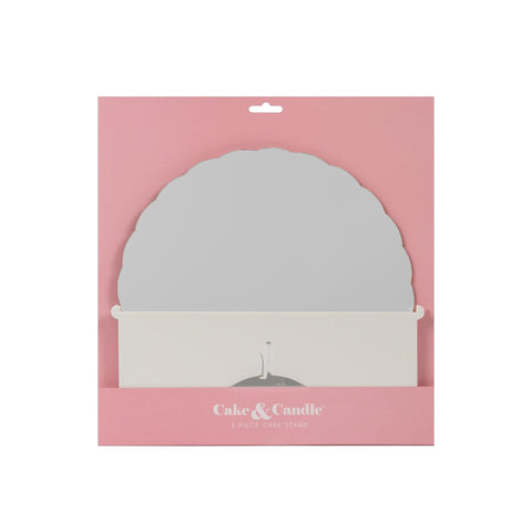 Cake & Candle Plateau Gateau 3 - Piece Cake Stand (Silver / White) - iPantry UAE