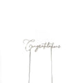 Cake & Candle Silver Metal Cake Topper - Congratulations - iPantry UAE