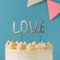 Cake & Candle Silver Metal Cake Topper - Love - iPantry UAE