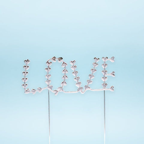 Cake & Candle Silver Metal Cake Topper - Love - iPantry UAE