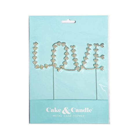Cake & Candle Silver Metal Cake Topper - Love - iPantry UAE