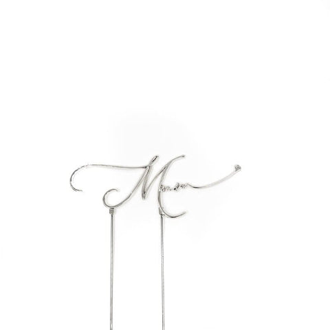 Cake & Candle Silver Metal Cake Topper - Mum - iPantry UAE