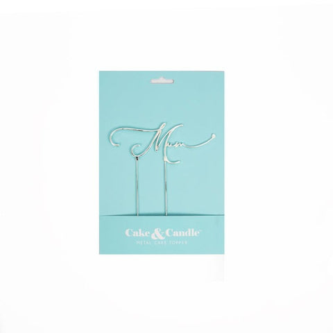 Cake & Candle Silver Metal Cake Topper - Mum - iPantry UAE