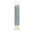 Cake & Candle Spiral Cake Candles Silver 12 Pack - iPantry UAE