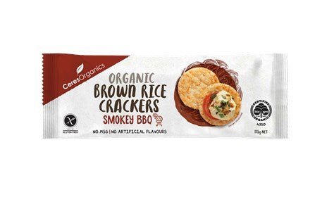 Ceres Organics Brown Rice Crackers Smokey BBQ | 115g - iPantry
