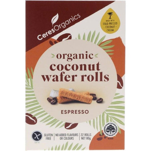 Ceres Organics Coconut Wafer Rolls Espresso | 80g - iPantry