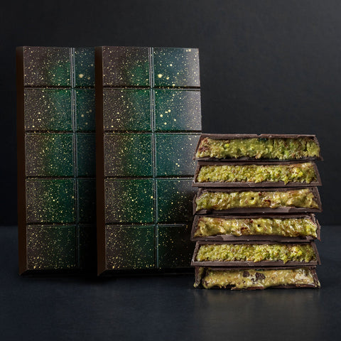 Choced Pistachio Kunafa Dark Chocolate Block 2 Pack - iPantry UAE
