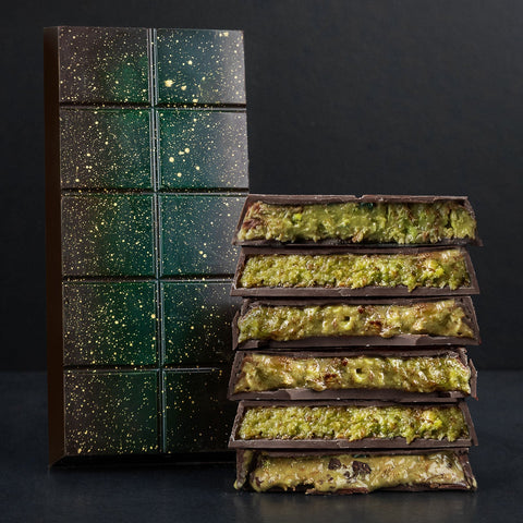 Choced Pistachio Kunafa Dark Chocolate Block - iPantry UAE
