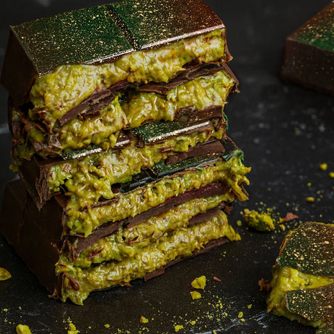 Choced Pistachio Kunafa Dark Chocolate Block - iPantry UAE