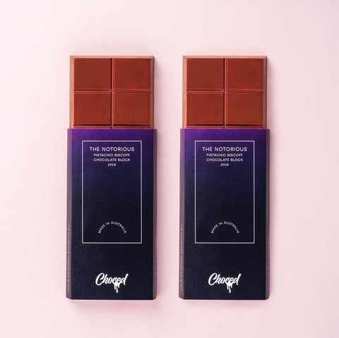 Choced The Notorious Pistachio Biscoff Chocolate Block 2 Pack - iPantry UAE