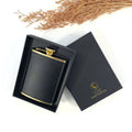 Clinq Brass and Leather Hip Flask | 240mL - iPantry UAE