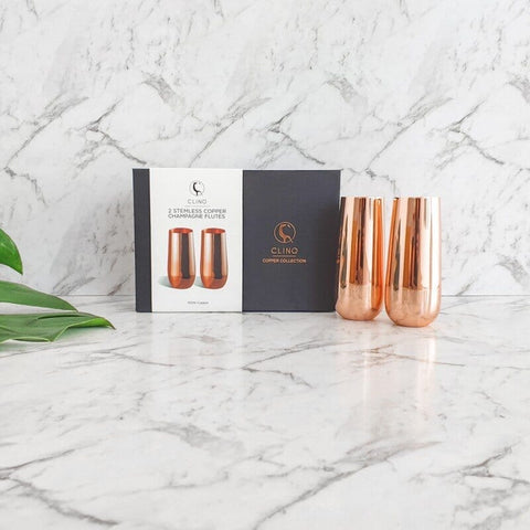 Clinq Copper Stemless Champagne Flutes | 200mL - iPantry UAE