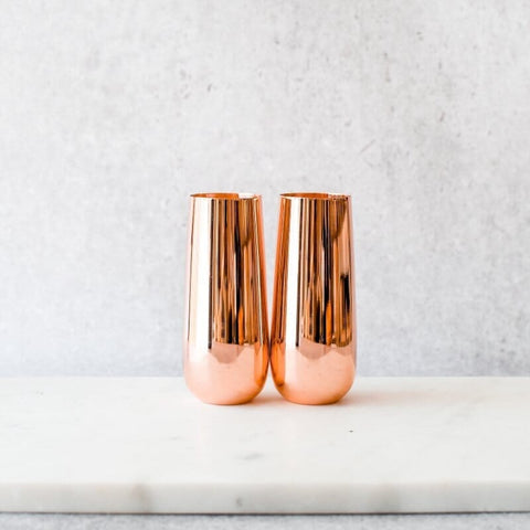 Clinq Copper Stemless Champagne Flutes | 200mL - iPantry UAE