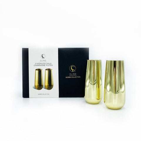Clinq Gold Champagne Flutes | 200mL - iPantry UAE