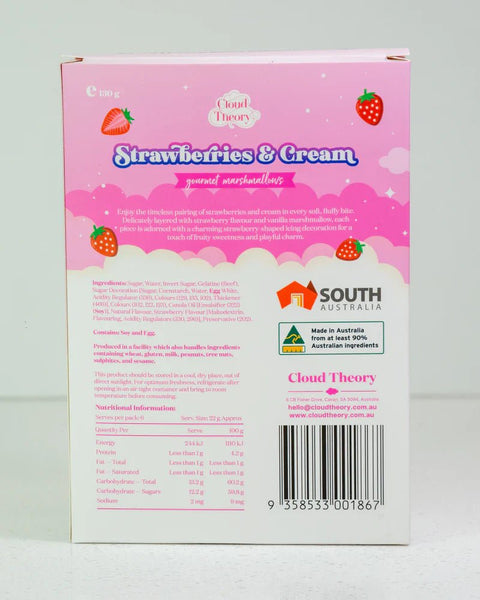 Cloud Theory Strawberries & Cream Gourmet Marshmallow 6 Pack | 130g - iPantry
