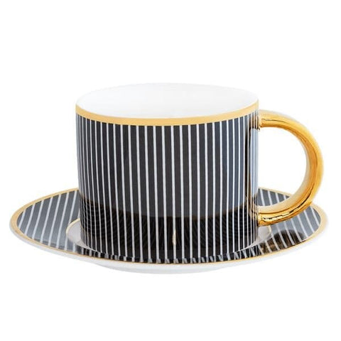 Cristina Re Designs Teacup & Saucer Pinstripe Ebony - iPantry UAE