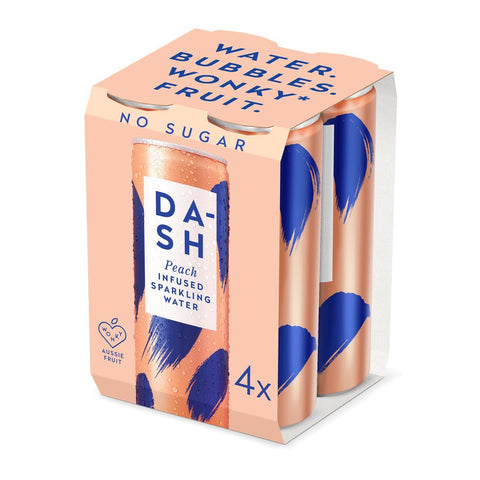 Dash Water Sparkling Water with Peach 4 Pack | 300mL - iPantry