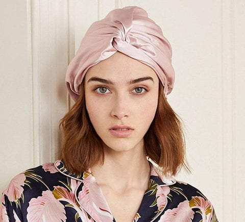 Dilly's Collections 100% Mulberry Silk Pink Sleeping Cap - iPantry UAE
