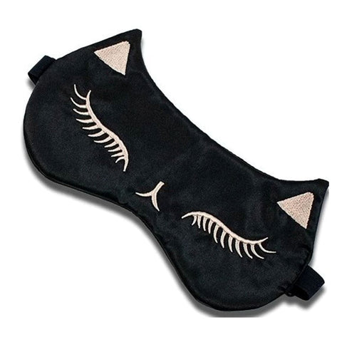 Dilly's Collections Eye Mask - Black Satin Cat - iPantry UAE