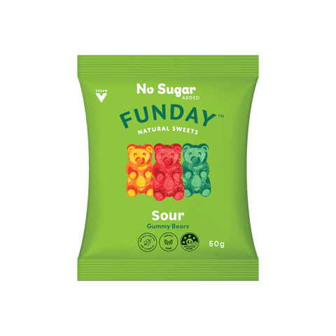 Funday Natural Sweets Sour Vegan Gummy Bears | 50g - iPantry