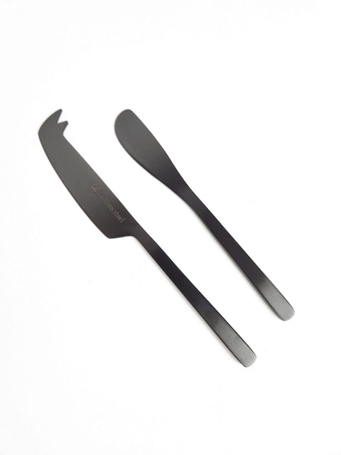 Gabel & Teller Satin Black Cheese Set 2 Pieces - iPantry UAE