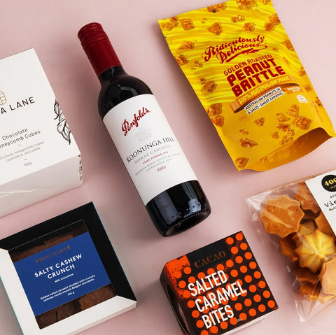GiftSec Red Wine & Sweet Bites Hamper - iPantry UAE