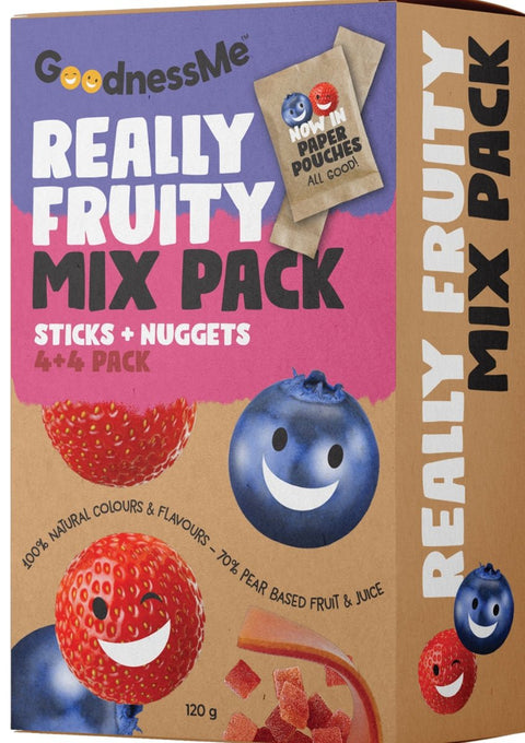 Goodness Me Mixed Fruit Nuggets & Sticks 8 Pack | 120g - iPantry UAE