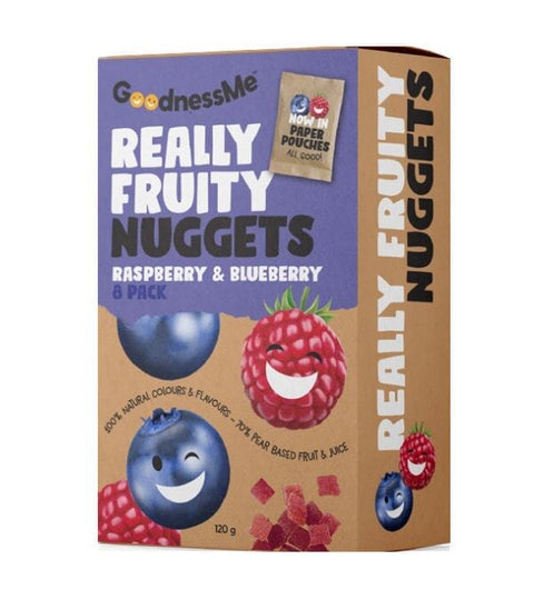 Goodness Me Raspberry & Blueberry Fruit Nuggets 8 Pack | 120g - iPantry