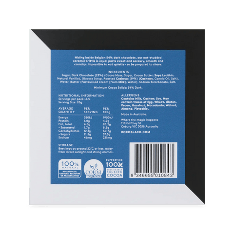 Koko Black Salty Cashew Crunch Dark Chocolate | 130g - iPantry UAE