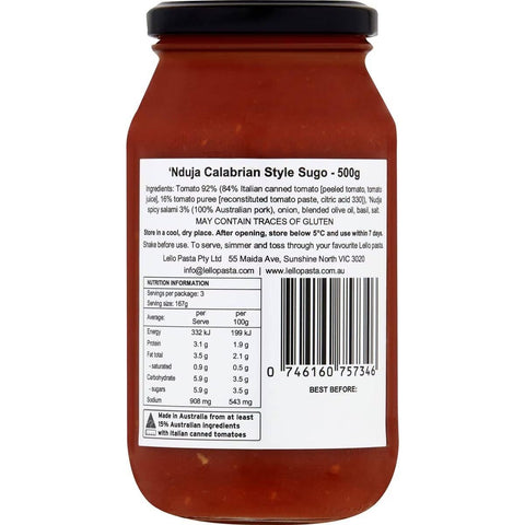 Lello N'duja Spicy Calabrian Sugo | 500mL - iPantry