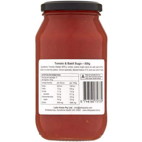 Lello Tomato & Basil Sugo | 500mL - iPantry