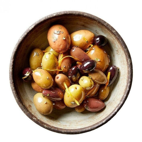 Lemon & Thyme Marinated Mixed Olives 80g-Catering Entertaining-Mount Zero Olives-iPantry-australia
